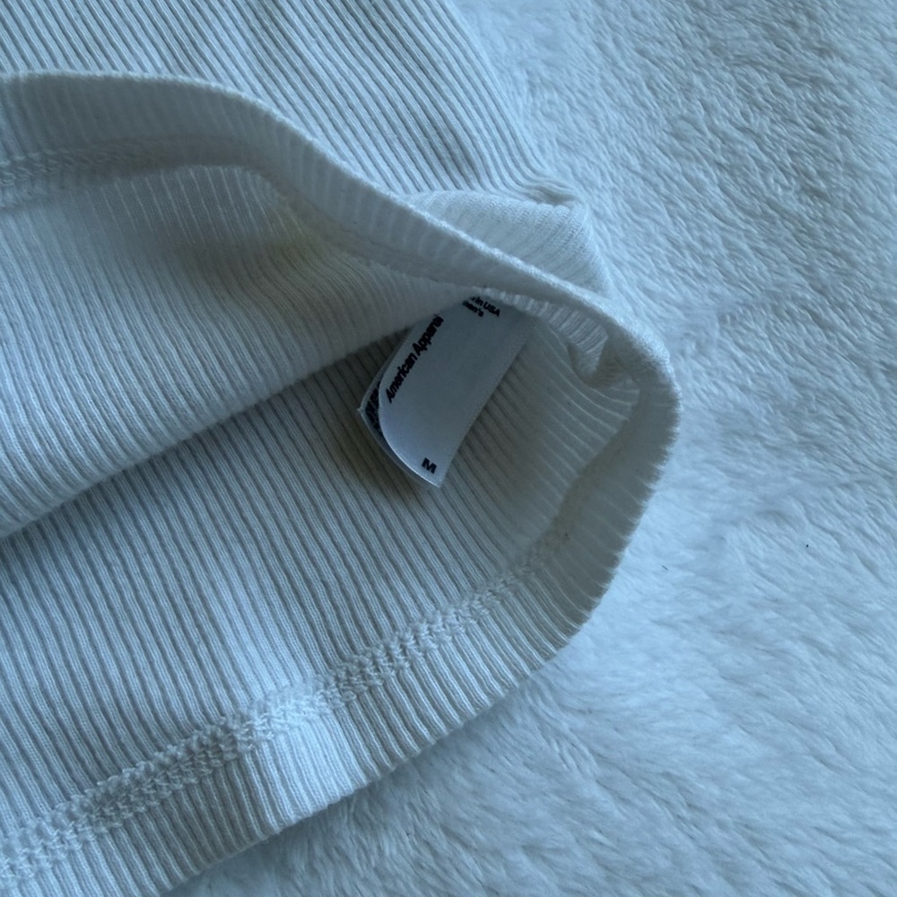 American Apparel White Ribbed Knit Top - Picture 4 of 4